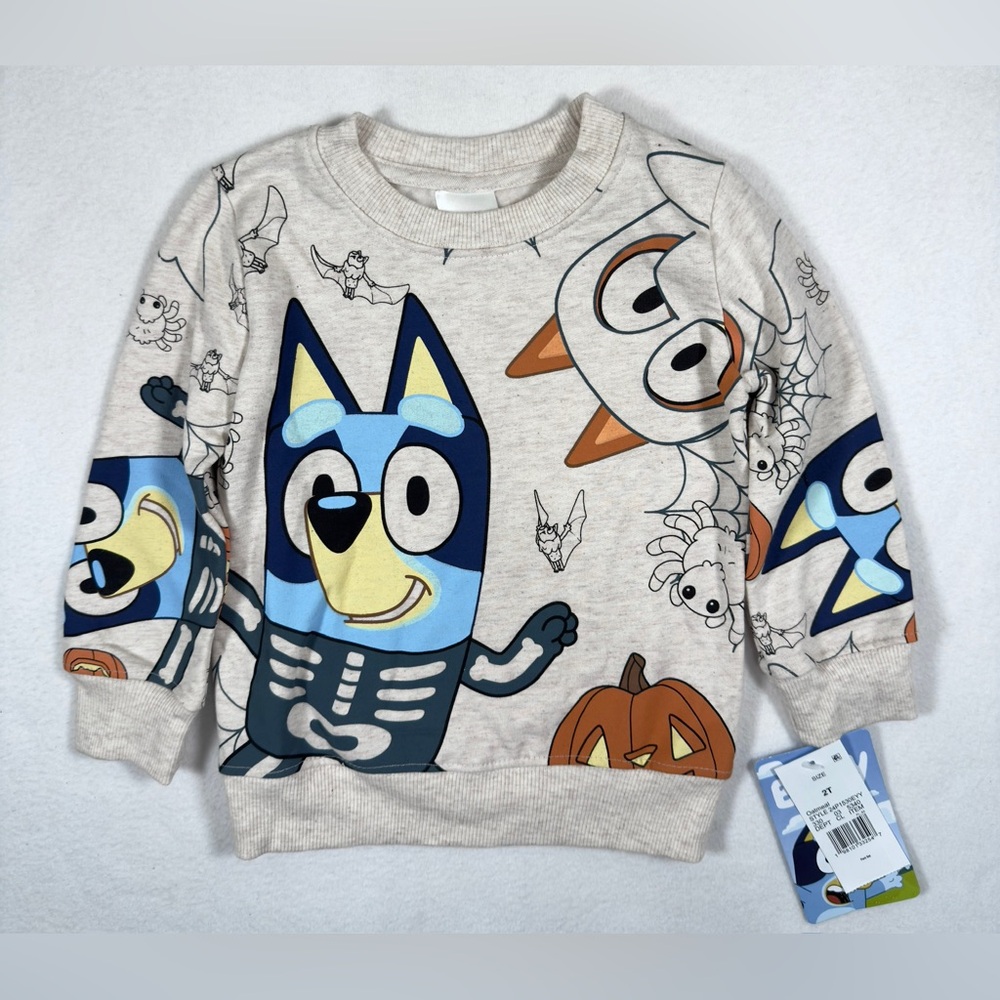 NWT BLUEY Baby Toddler Bluey and Bingo‎ Halloween Costume Sweatshirt Size 2T